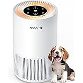 Air Purifiers for Home Large Rooms up to 1200ft², MOOKA H13 True HEPA Air Purifier for Bedroom Pets with Fragrance Sponge, Timer, Air Filter Cleaner for Smoke, Odor, Dander, Pollen (White)