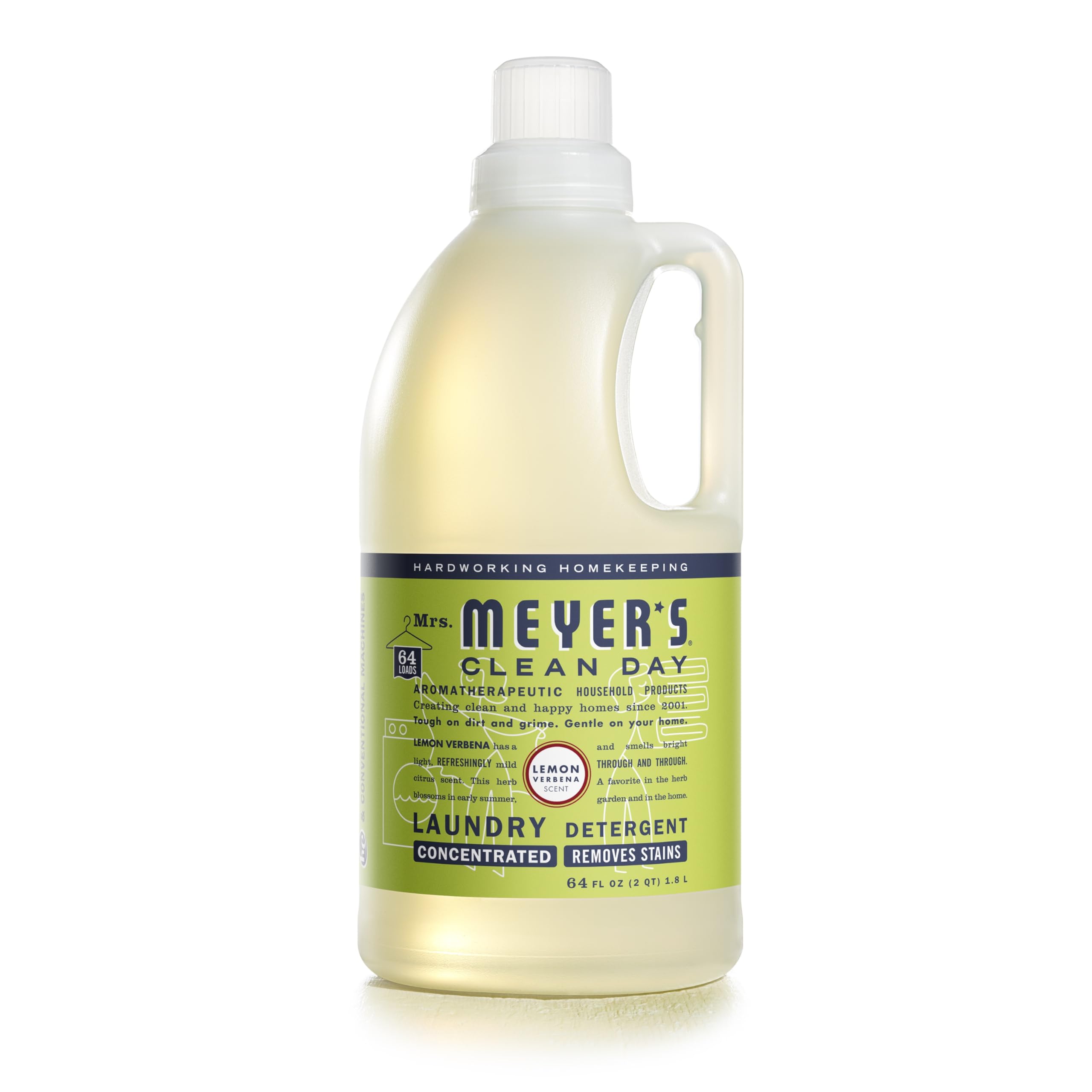 MRS. MEYER'S CLEAN DAY Laundry Detergent, Lemon Verbena, 64 fl oz