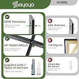 SAYAYO Black Shelf Brackets Heavy Duty 5mm 200x150mm 4 Pack view 2