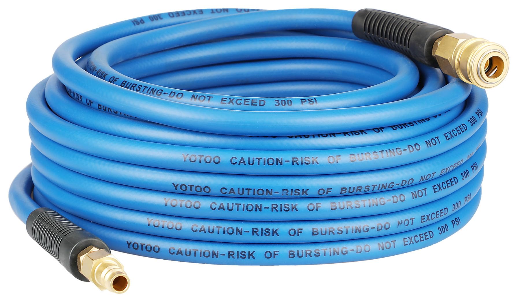 YOTOO Compressed Air Hose Hybrid 15 m Long 6 mm ID x 11 mm OD 300 PSI with 1/4 Inch Germany Quick Coupling Connections Bend Limiter