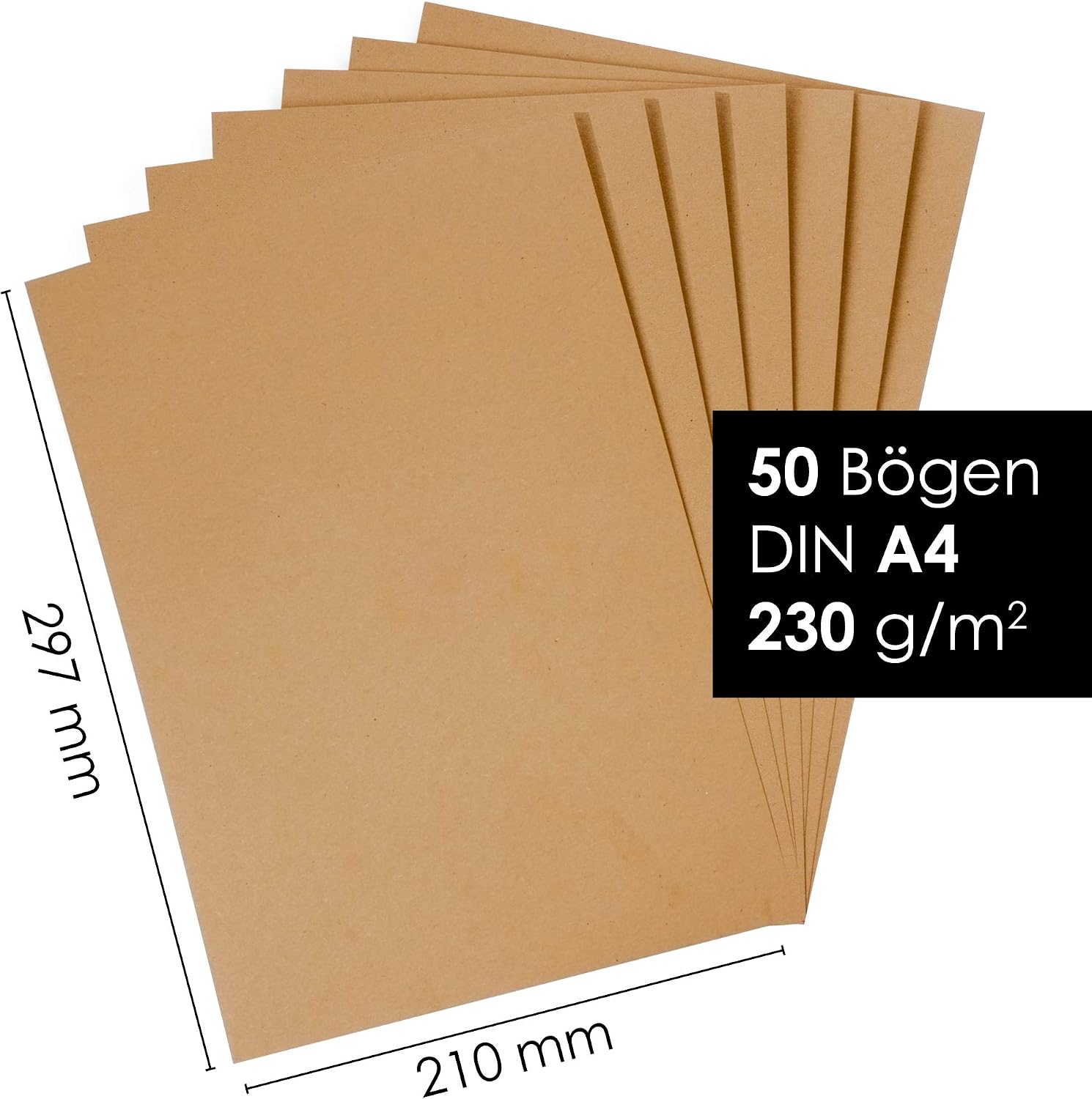 OfficeTree Kraft Paper A4 Recycled - 50 Sheets Pack - Brown Craft Paper 230gsm - DIN A4 Brown Kraft Paper for Crafting - Image 4