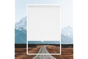 AOSKY Roller Window Shades Blackout Blinds for Windows Cordless Bedroom Shade Room Darkening Shades Door Blinds with Thermal Insulated Easy to Install for Home Office Bathroom W44xL72 Pure White