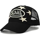Von Dutch Unisex Americana Star Trucker Hat, Mesh Back, Snap-Back | Bold High-Contrast Graphics Make a Statement, Breathable Design for All-Day Comfort, Structured Front Panel Classic Fit
