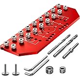 Holes Shelf Pin Jig and Hinge Jig 2-in-1 (Improved Version) - for 1/4" (6mm) & 5mm Shelf Peg Holes, 35mm Cabinet Hinge Drilling Jig | Aluminum Alloy