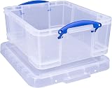 Really Useful Box 18 Litre Plastic Storage Clear with Handles view 3
