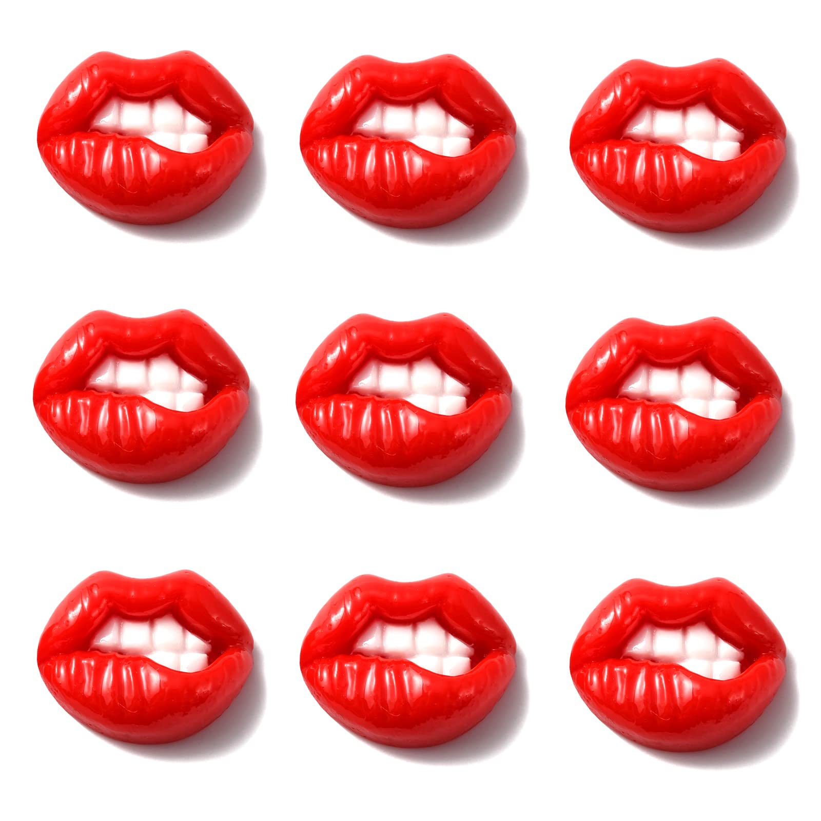 UR URLIFEHALL 50 Pcs Lip Resin Cabochons Flat Back Scrapbook Embellishments Charms for DIY Crafts Cameo Photo Decoration Jewellery Making