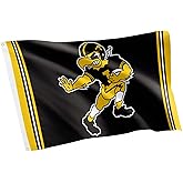 Desert Cactus University of Iowa UI Flag - 3 x 5 Feet Hawkeyes Banner, Indoor/Outdoor Durable Fabric, 100% Polyester Design (Style D)