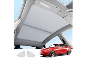 Epltion Roof Sunshade for Tesla Model Y - No Gaps No Sagging - 2 in 1 Nano Ice-Crystal Coatings Glass Roof Sun Shade Effectively Blocks Heat and UV Rays for 2021-2025 Tesla Model Y