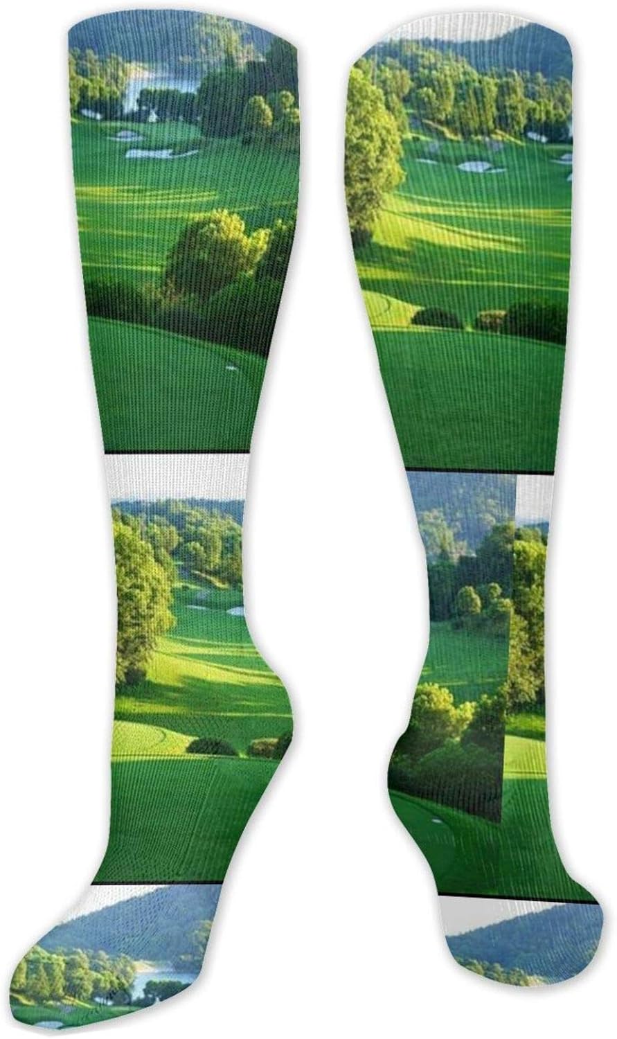 Golf Course 3d Casual Knee High Tube Socks Novelty Long