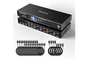 TESmart 8K@60Hz Displayport KVM Switch 3 Monitors 4 Computers, DP 1.4 KVM Switch Dual Monitor 4K@144Hz, USB 3.0, Support EDID