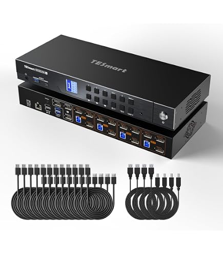 Amazon.com: TESmart HDMI KVM Switch 4 Computers 2 Monitors USB 3.0