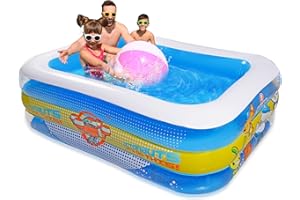 Seaborn Inflatable Swimming Pool,Inflatable Pool 59" x 43" x 20" Family Kiddie Pools for Kids and Adults,Blow Up Pool for Ind