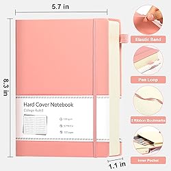 CAGIE Lined Journal Notebook, 320 Pages College