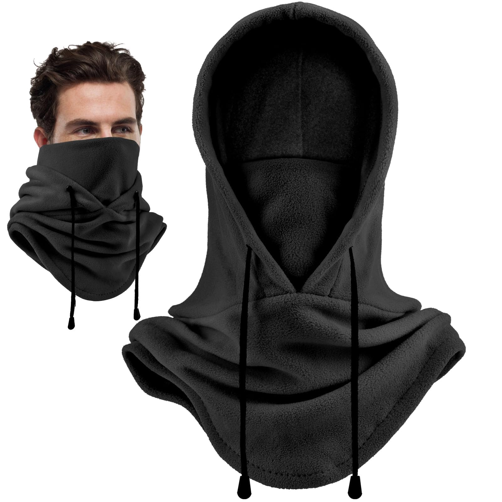 Joyoldelf Thermal Balaclava Face Mask Outdoor Sports Mask Hood Hat (Black)