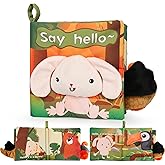 GKDOMS Soft Baby Books High Contrast Toy, Touch and Feel Crinkle Cloth Book Infant Toy with Non-Toxic Fabrics, Baby Shower, Thank You Gifts for Newborn Boys and Girls 0-6-12 Months