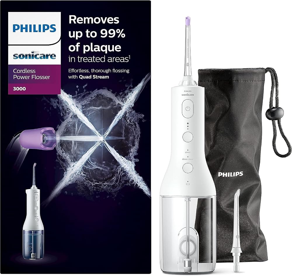 Philips Sonicare Cordless Power Flosser 3000 HX3826/31 White Water Flosser