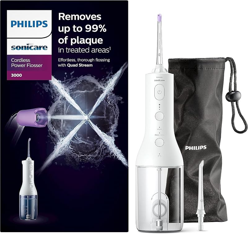 Philips Sonicare Cordless Power Flosser 3000 HX3826/31 White Water Flosser