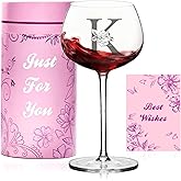Personalized Wine Glasses Gifts for Women,Customized Monogrammed A-Z Gift,Valentines Day,Mothers Day,Birthday Gifts for Women,Unique Initial Wine Gifts for Her,Mom,Wife,Best Friend,Sister (Letter K)