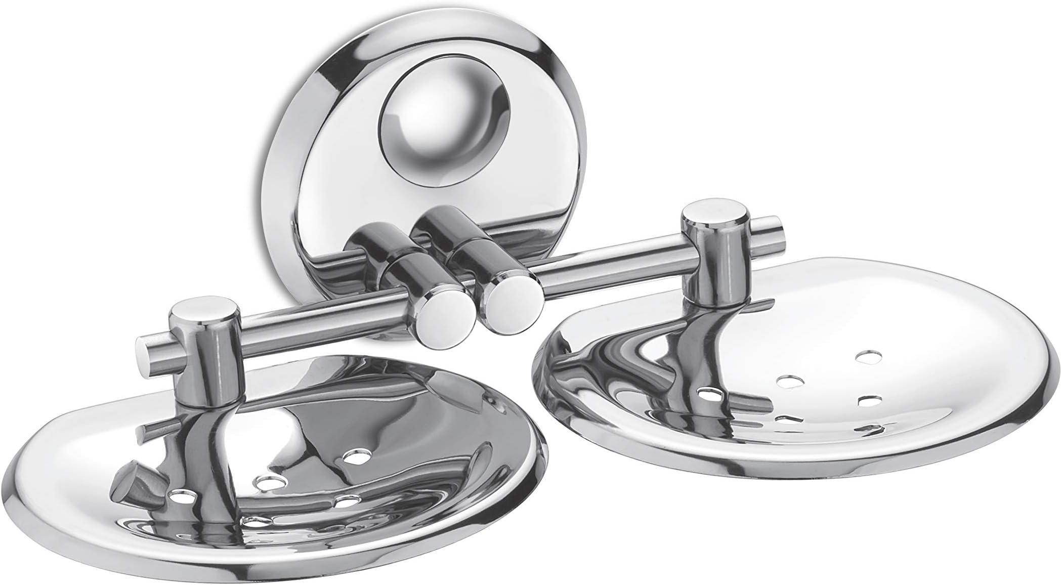 Dazzle Stainless Steel Double Soap Dish Holder/Soap Case (Silverish)-DG915