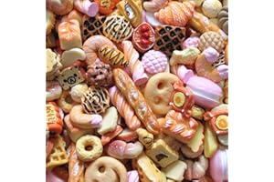 BOMBOM TREE 50 Pcs Slime Charms Easter Set DIY Craft Mixed Making Resin Jewery Making Kit, Resin Flatback Slime Beads Making Supplies for DIY Scrapbooking Crafts (Bread)