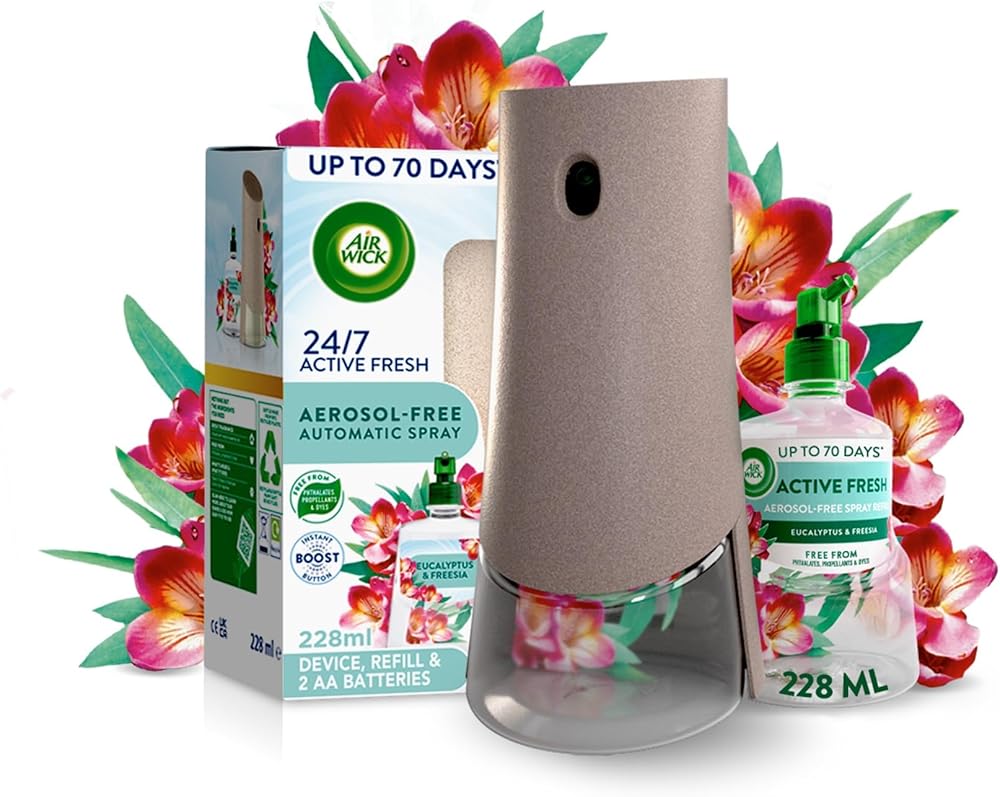 Air Wick 24/7 Active Fresh Aerosol-Free Automatic Air Freshener Kit Eucalyptus
