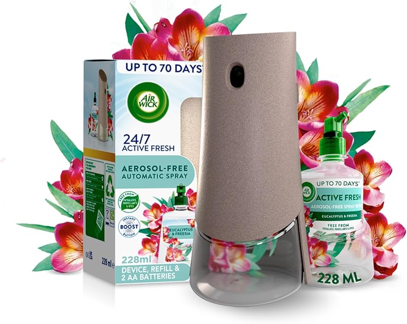 Air Wick 24/7 Active Fresh Aerosol-Free Automatic Air Freshener Kit Eucalyptus