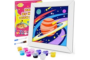 JOAOYO Paint by Numbers for Kids Ages 8-12 Easy Acrylic Paint by Number Kits for Girls Boys Adults with Wooden Frame Oil Painting Kits for Kids Ages 4-8 Perfect for Gift Home Decoration (Star)