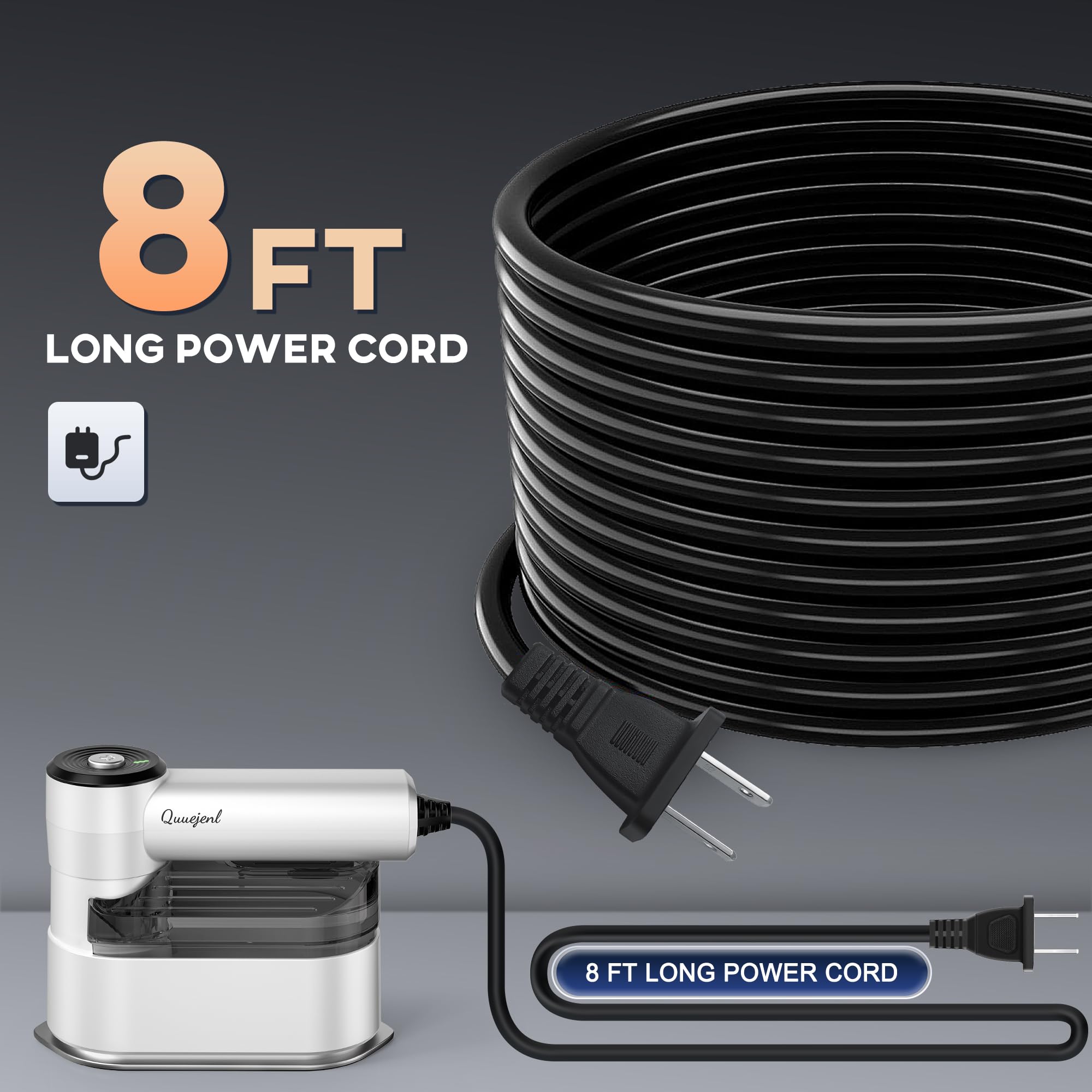 Travel Steamer - Portable Steamer for Clothes, 8FT Power Cord, Handheld Small Size Steam Iron Collapsible Design, Travel College Dorm Home Essentials (White)