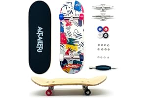 ALFAILEFU Pro Fingerboard 32mm Wooden Board Professional Finger Skateboard Trucks CNC Wheels with Bearings (Dream)