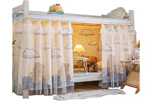 Navhao 2 Panels,Bottom Bunk Bed Curtains Cloth Breathable Bed Canopy Students Curtain Shading Nets for Single Bed