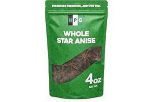 NPG Whole Star Anise Pods 4 Ounce, 100% Natural Whole Chinese Anise Star Pods Sun Dried Spice, Anis Estrella/Badian Khatai/Illicium Verum, Widely Used for Baking, Cooking, and Tea