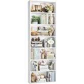 FACBOTALL 82" Tall Bookshelf White Bookcase, 7-Tier Open Display Shelves | Extra Tall Bookcase with Storage, Floor to Ceiling Bookshelves, Narrow Bookshelf Home Decor Furniture for Office, Living Room