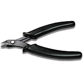 The Beadsmith Hi-Tech Flush Cutter Pliers, 5.5 inches (140mm) with high carbon steel head, black comfort grip handle with spring, tool for jewelry making, electronics or micro mechanics