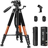 Tripod Camera Tripods, 74" Tripod Stand for Camera Phone, Heavy Duty Portable Travel Tripod, Laser Level Spotting Scope Binoc