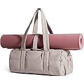 BAGSMART Reiki Gym Bag for Women, Mini/Medium Crossbody Bags for Women, 5L Dance Bag with Detachable Strap, 15L Yoga Mate Bag with Wet & Dry Pocket, Medium/Sand Brown