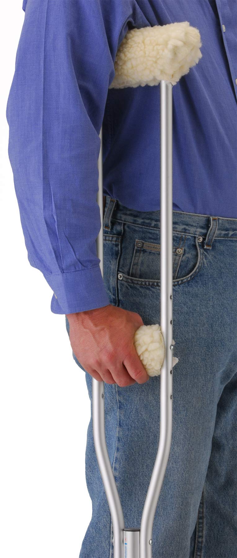 NOVA Medical Products Sheepskin Fleece Crutch Pads, Universal Fit