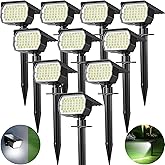 Tadyreal Solar Spot Lights Outdoor 10 Pack, [46 LED/3 Modes] Solar Landscape Spotlights Waterproof, 2-in-1 Auto On/Off Solar Powered Lights for Outside Yard Garden Wall Pathway(Cool White)