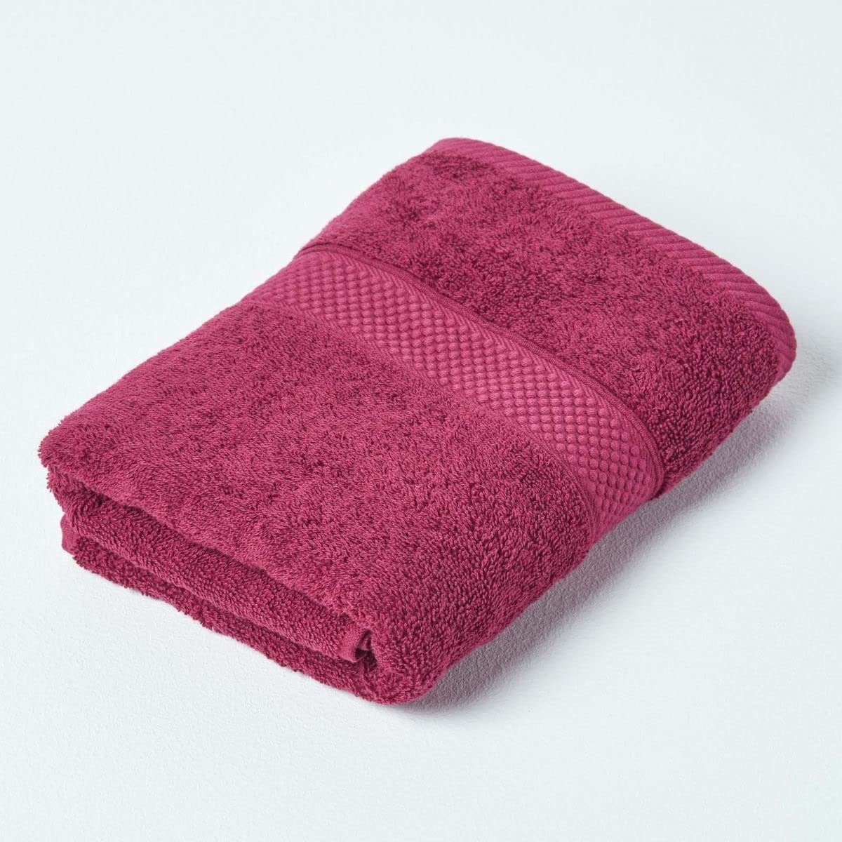 HOMESCAPES Burgundy Turkish Cotton Guest Towel Super Soft Thick & Absorbent 500 GSM Towel Heavy Weight for everyday Luxury