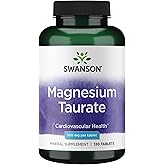 Swanson Magnesium Taurate - Mineral Supplement- Natural Magnesium & Taurine Formula (120 Tablets, 100mg Each)