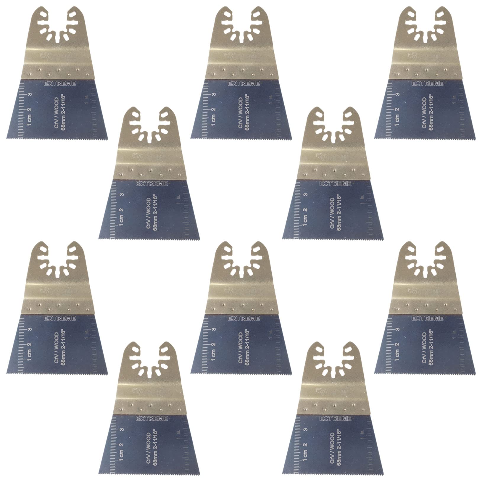 10 x SabreCut SP65F_10 65mm Fast Fit Fine Tooth Wood Blades Compatible with Dewalt Stanley Black and Decker Bosch Fein Makita Milwaukee Parkside Ryobi Worx Multi Tool Accessories