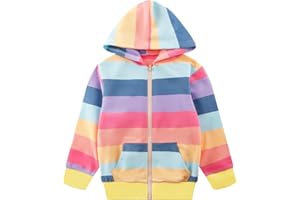 Popshion Toddler Girls Fleece Jackets Cotton Unicorn Hoodie Sweatshirt Fall Winter Zipper Coat Warm Hooded Sweater 2t-7t