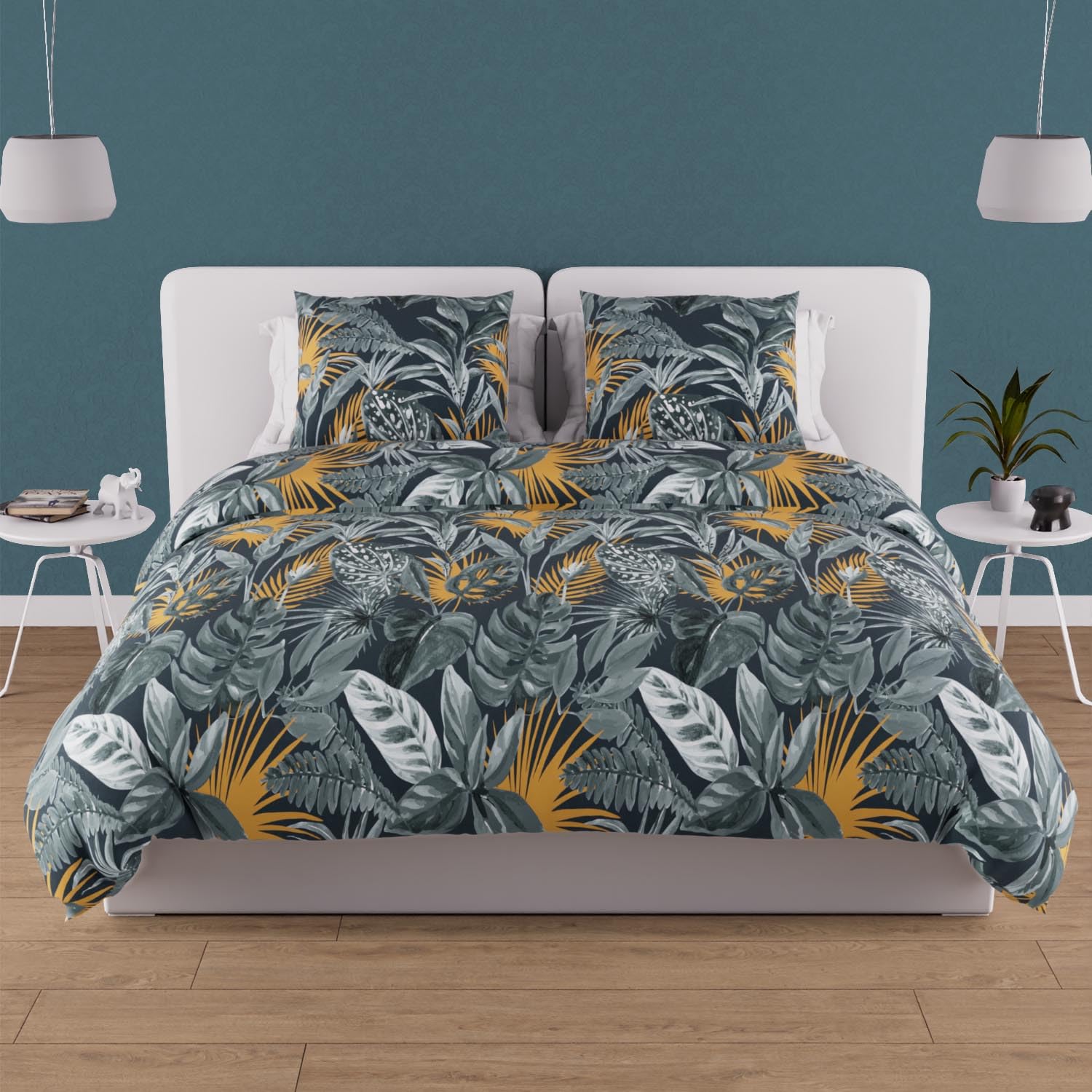 Soleil d'ocre, Duvet Cover Set, Cotton, 57 Thread Count, 260 x 240 cm, Tropic Pink