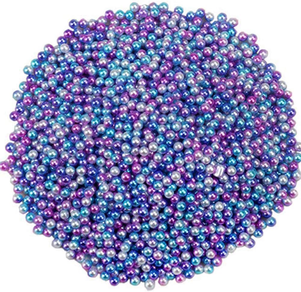 AIYoo Pearls for Makeup Brush Holder Organizer, 1300 pcs Highlight Plastic Round Pearls, Diameter 8 mm,DIY Art Faux Pearls,Make Up Brush Holder Accessories (Colorful)