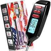 Antonki Meat Thermometer Digital, Smart Instant Read Food Thermometer with Super Long Probe for Cooking Grilling Baking Kitchen Candy BBQ Oil Liquid, Backlit Display, Battery Included