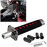 KVAEY Samurai Sword Shift Knob, Automotive Katana Manual Transmission Gear Shift Handle, Universal Aluminum Alloy Stick Shift Knob for Most Manual Vehicles, Car Accessories (Black+Red)