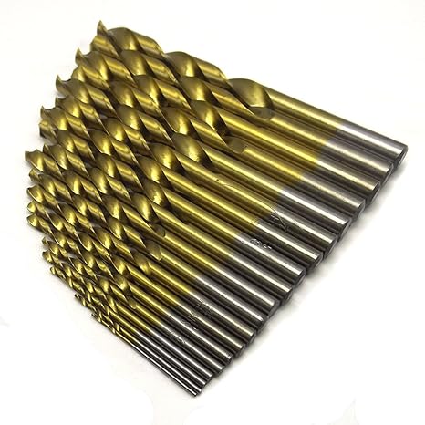 Generic 19pcs Straight round shank High Quty Mini Twist Drill Bit HSS Plating Titanium Saw Woodworking Metal Platic Drilling Tools
