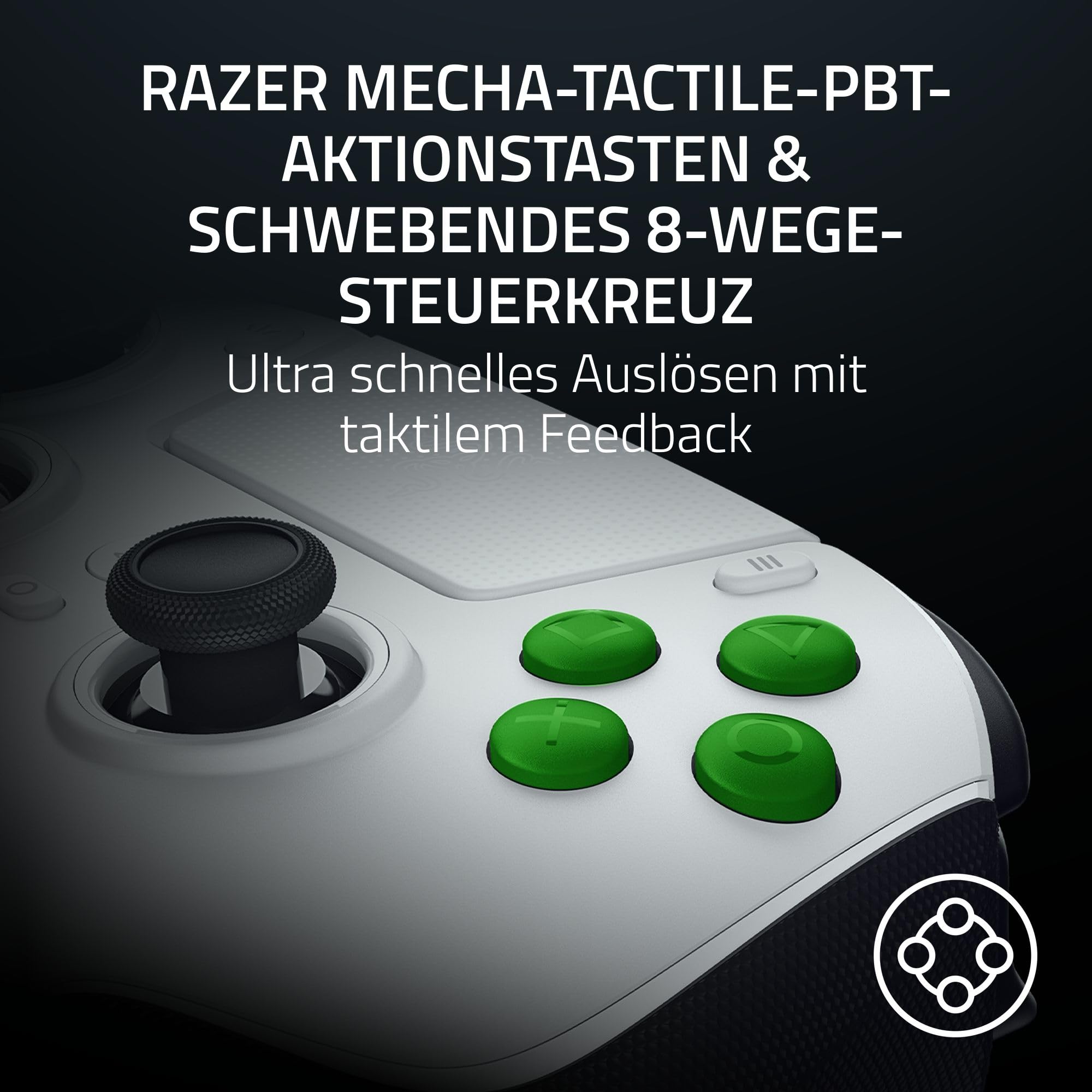 Razer Raiju V3 Pro - Kabelloser E-Sport-Controller für PlayStation 5 & PC - 4 abnehmbare Mausklick-Tasten & 2 Klauengriff-Bumper - TMR-Analogsticks - Pro HyperTrigger - Mecha-Tactile-Tasten | Weiß 6