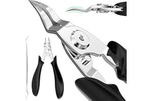 Ingrown Toenail Clippers(Upgrade), Steel Nail Clippers for Professional Podiatrist, Unique Long Handle Curved Blade Tool for Thick & Ingrown Nails, Suitable for Men, Women and Elderly-XIORRY
