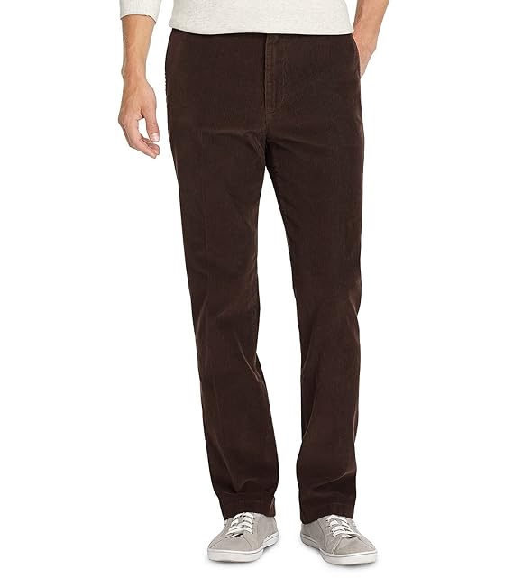 Buy Izod Men's Flat Front Straight Fit Corduroy Pants, W36/L32, Java at