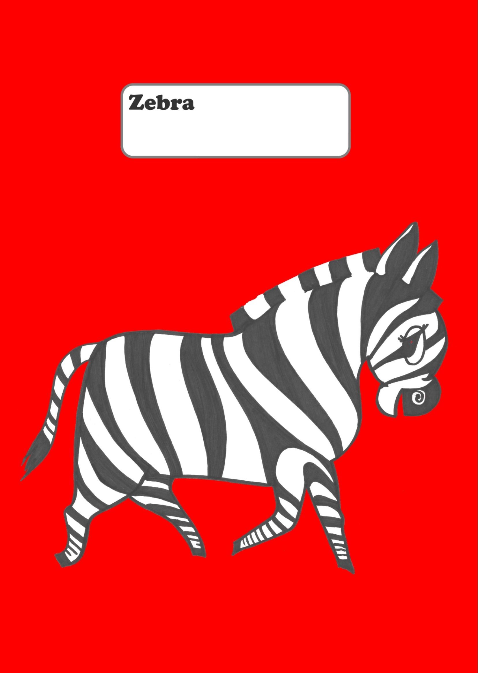 Notizbuch / Tagebuch - Zebra (rot): DIN A4, liniert